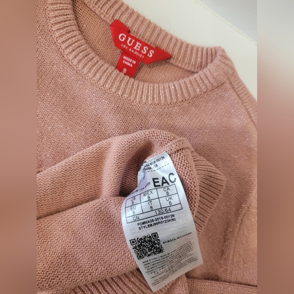 GUESS Rose Gold Sparkle Girls Sz 8 Knitted. - Picture 5 of 6